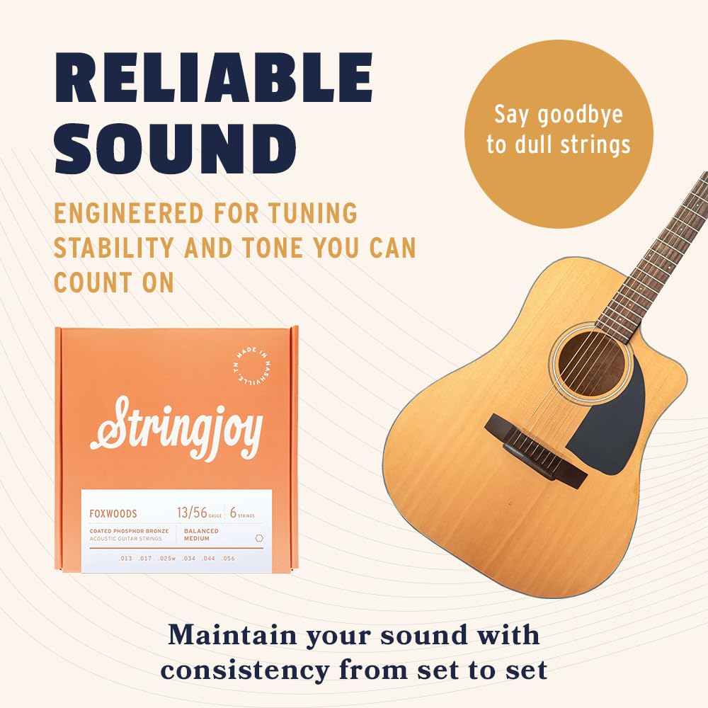 Amazon.co.jp: Stringjoy アコースティックギター弦 SJ-FW1356 13-56